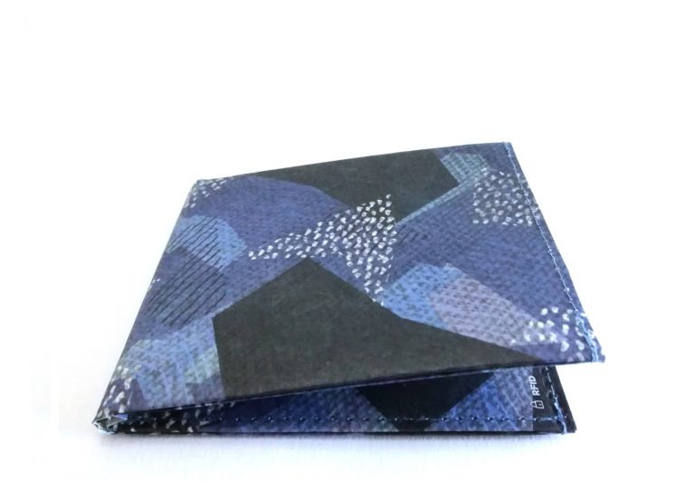 Blue Camo Tyvek® Flat Wallet W/RFID