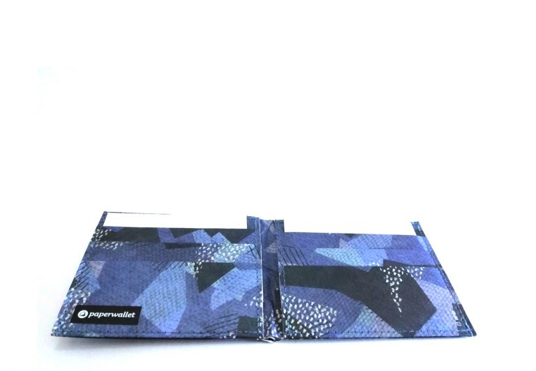 Blue Camo Tyvek® Flat Wallet W/RFID