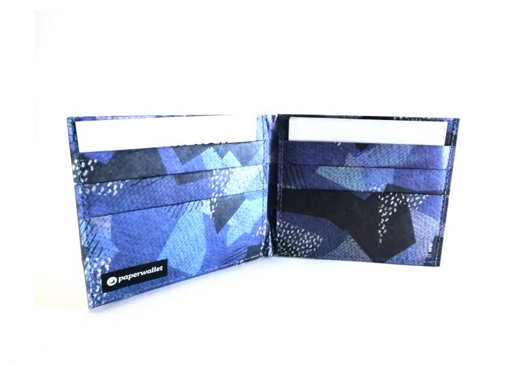 Blue Camo Tyvek® Flat Wallet W/RFID