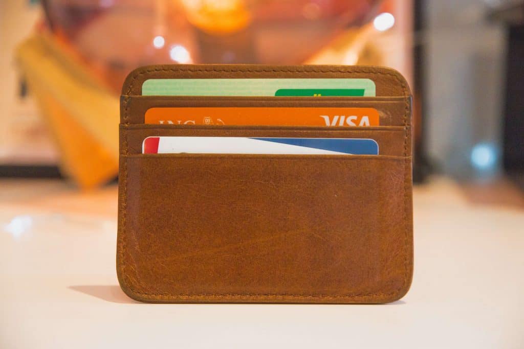 Minimalist brown leather card holder wallet