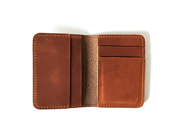 Light Brown / Tan Leather Card Holder Wallet DESIGN 1