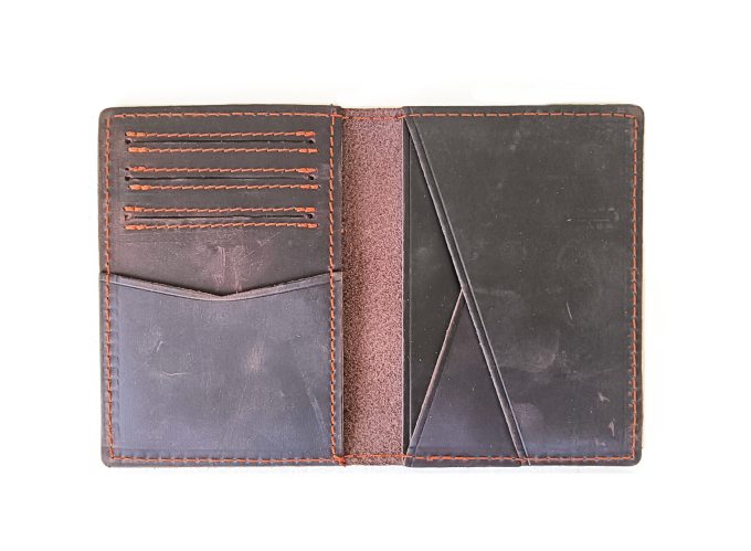 Dark Brown Leather Card Wallet DESIGN 2