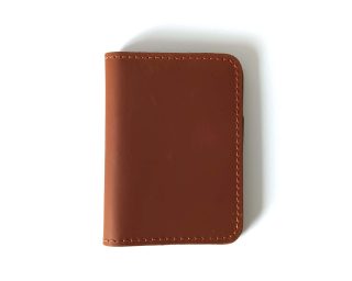 Tan Leather Card Holder Wallet