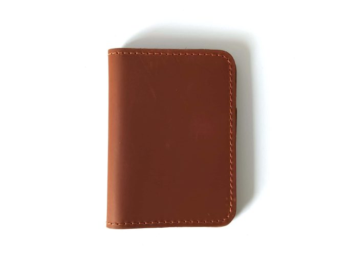 Tan Leather Card Holder Wallet